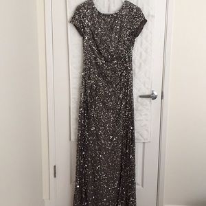 Adrianna Papell Sequin Draped Dress